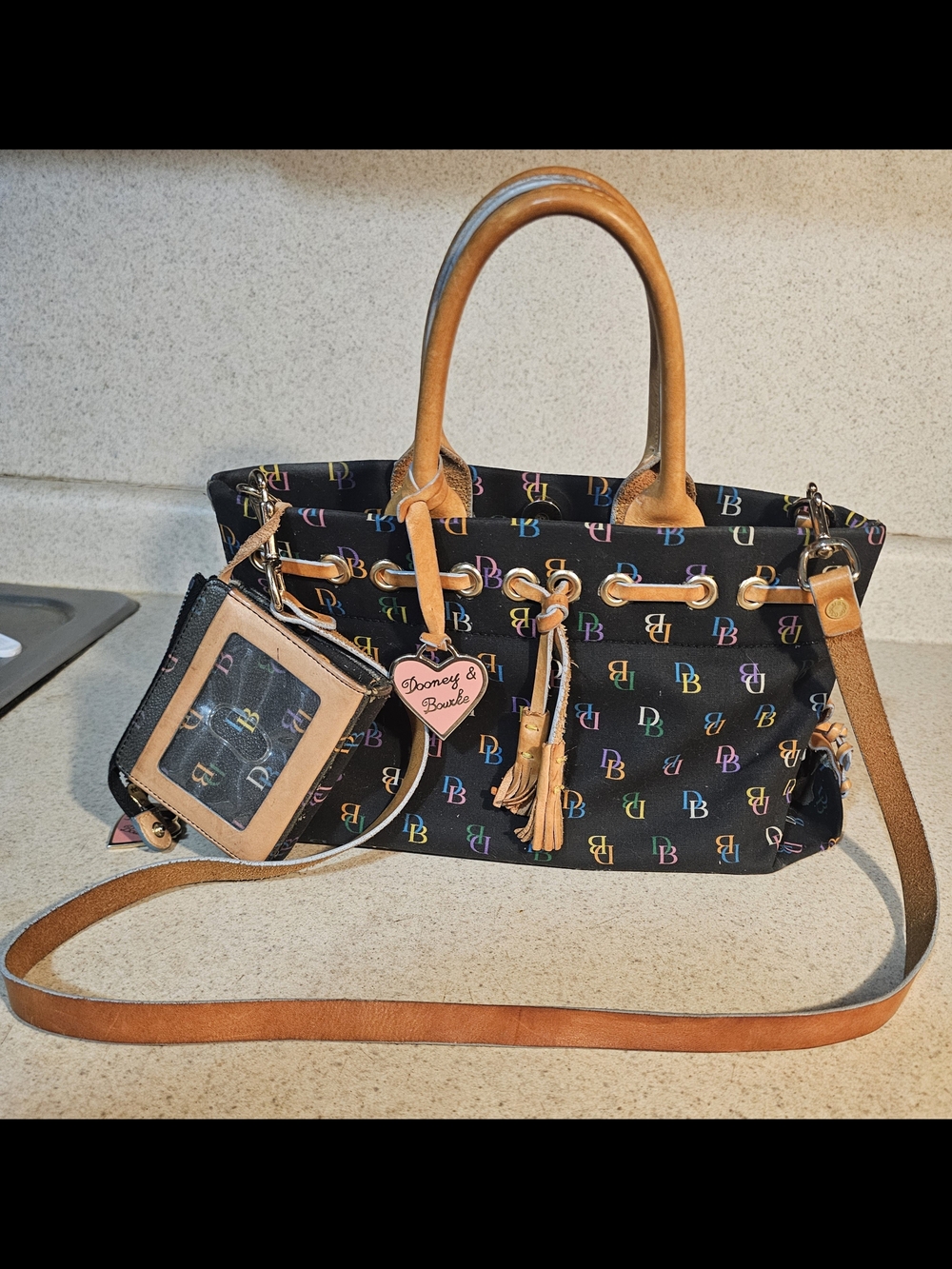 Dooney & Bourke Black Vintage  Set. Wallet Included!!